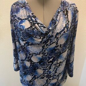 Ellen Tracy XL Blouse women top scoop neck long sleeve stretch basic layer